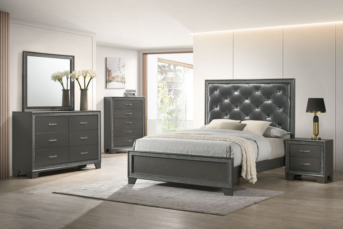 Kaia - Queen Bed - Dark Gray