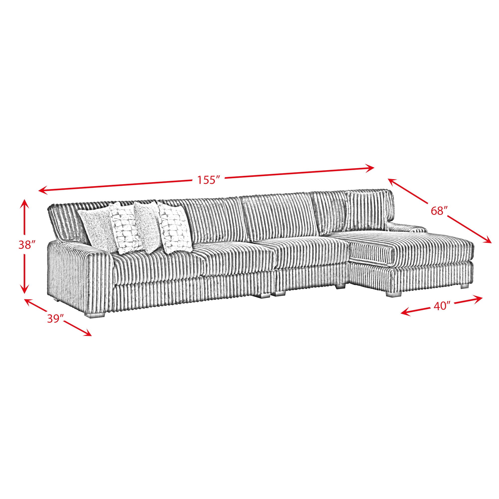 Nightfall - Sectional Set With 1 Pillow