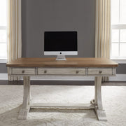 Farmhouse Reimagined - Writing Desk - Antique White / Chestnut Tops