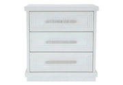 Infinity White 3-Drawer Nightstand with Power Outlets & USB-C Charging