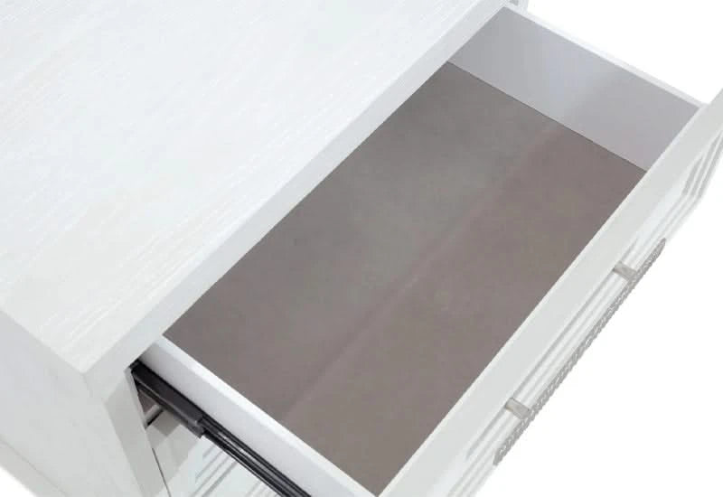 Infinity White 3-Drawer Nightstand with Power Outlets & USB-C Charging
