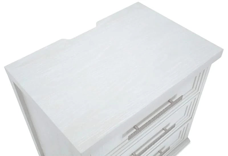 Infinity White 3-Drawer Nightstand with Power Outlets & USB-C Charging