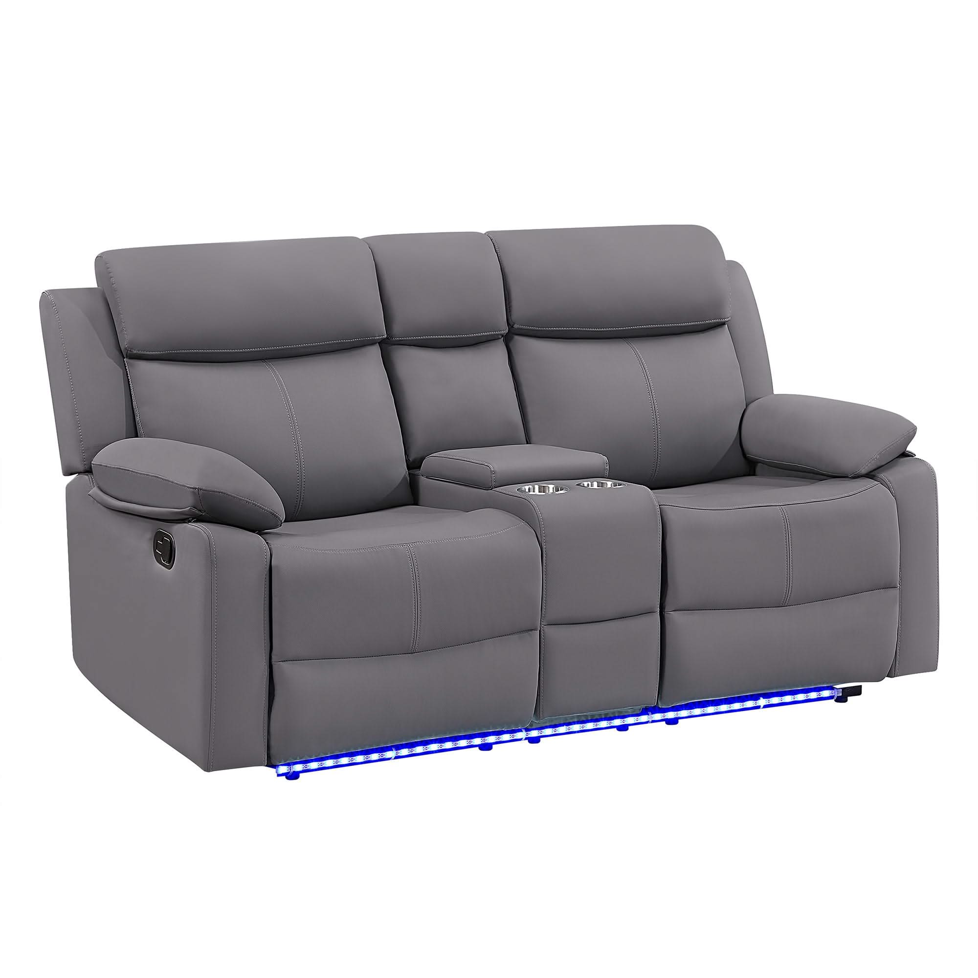 Blanche - Reclining Set With LED Lights, Speaker