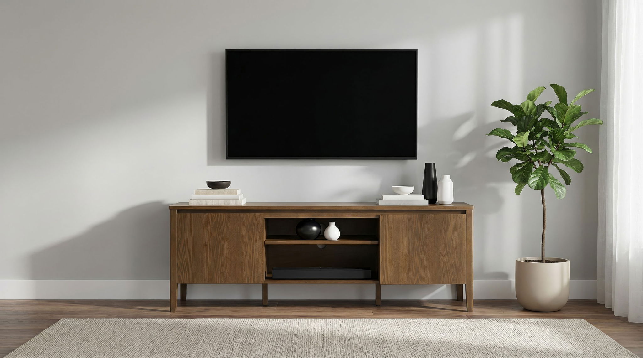 Thori 63-inch 2-door TV Stand Media Console Dark Brown