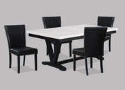 Tanner - 5 Piece Dining Room Set - White / Black
