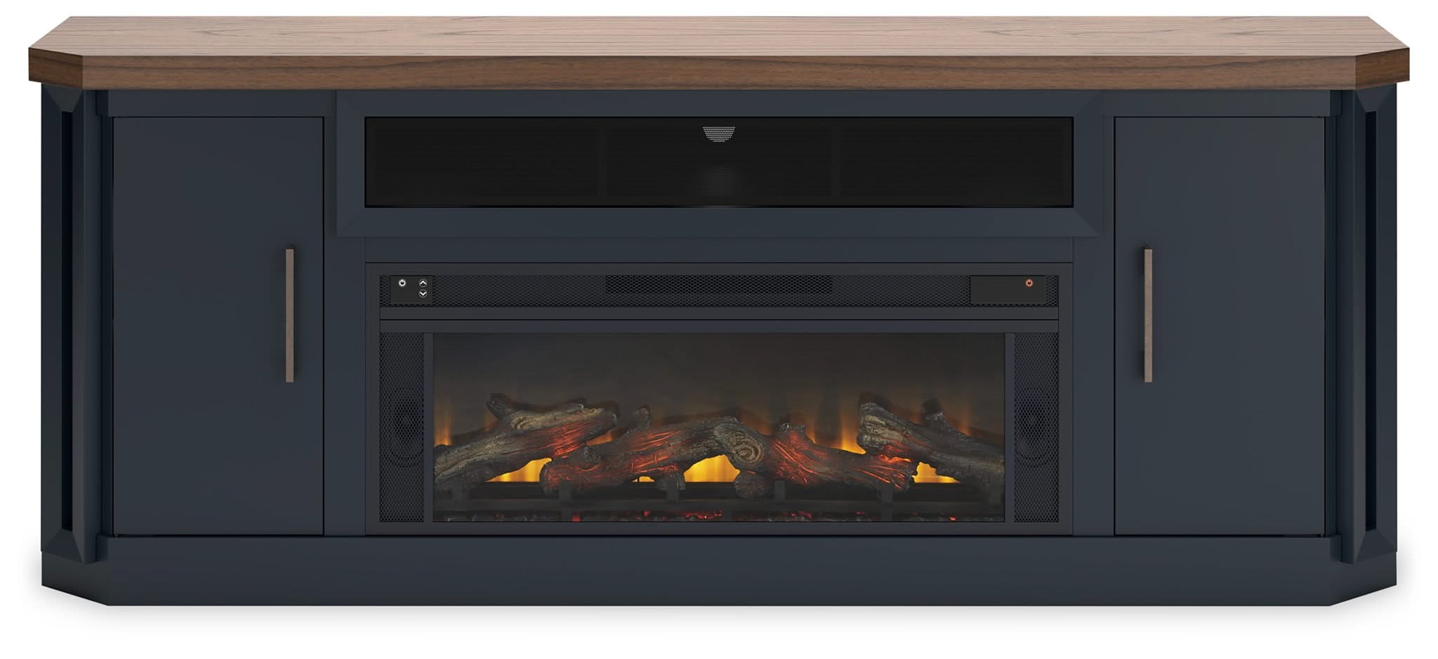 Landocken - 83" TV Stand With Electric Fireplace - Two-tone
