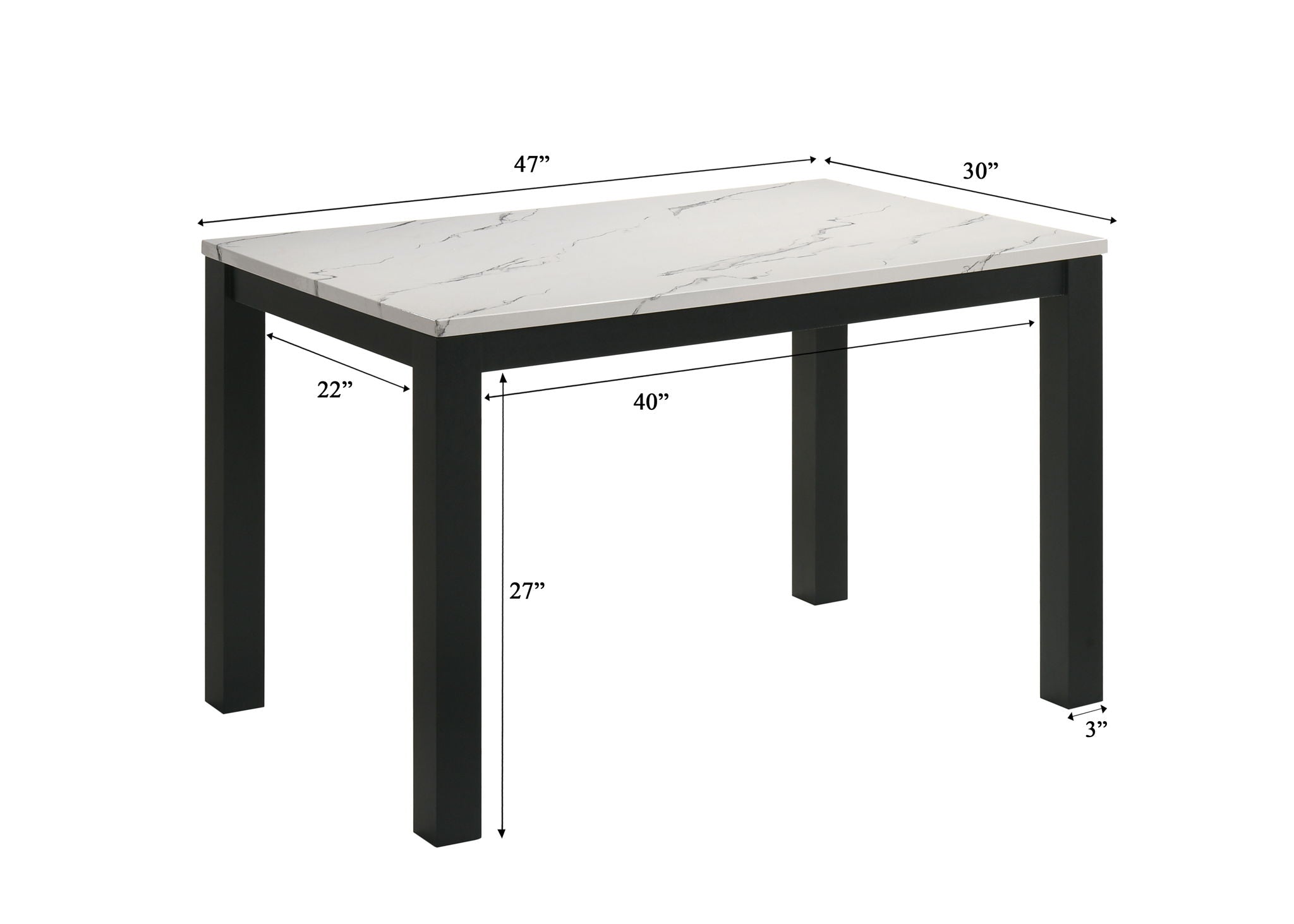 Resia - 5 Piece Dining Room Set - White / Black