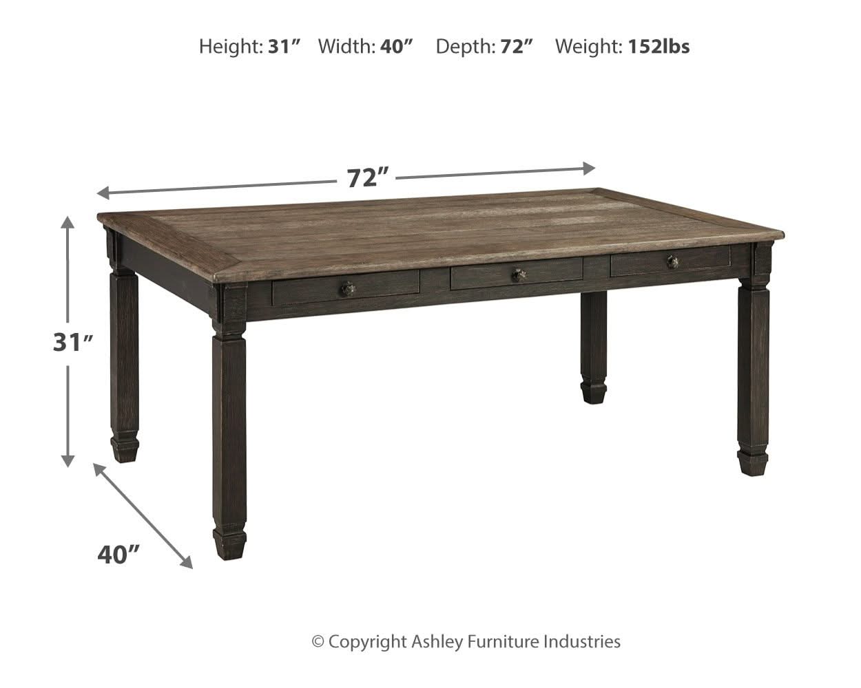 Tyler Creek - Rectangular Dining Room Table - Black / Gray