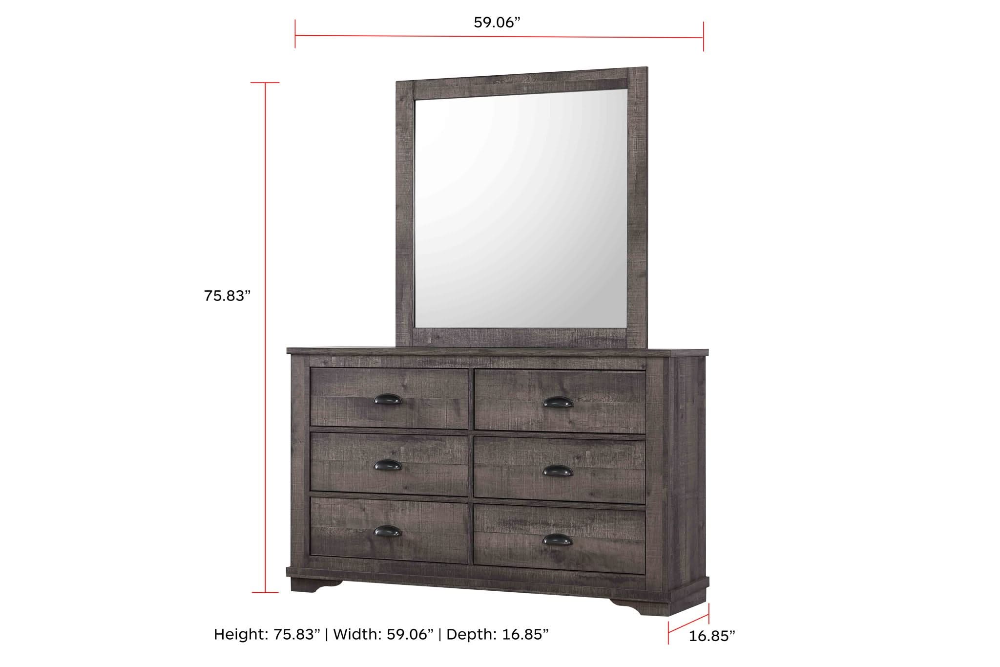Coralee - Queen 5 Piece Bedroom Set - Dark Gray