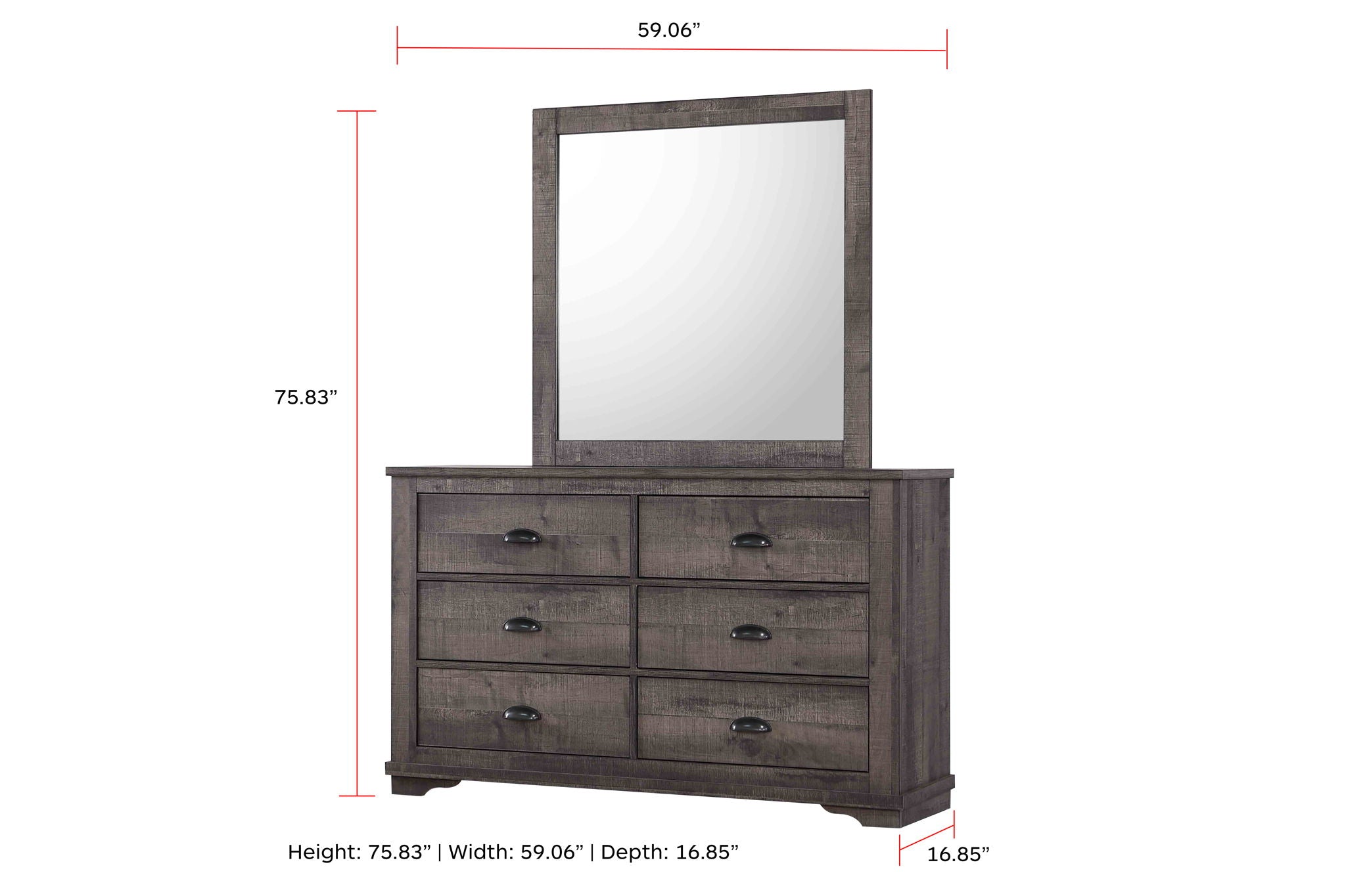 Coralee - King 4 Piece Bedroom Set - Dark Gray
