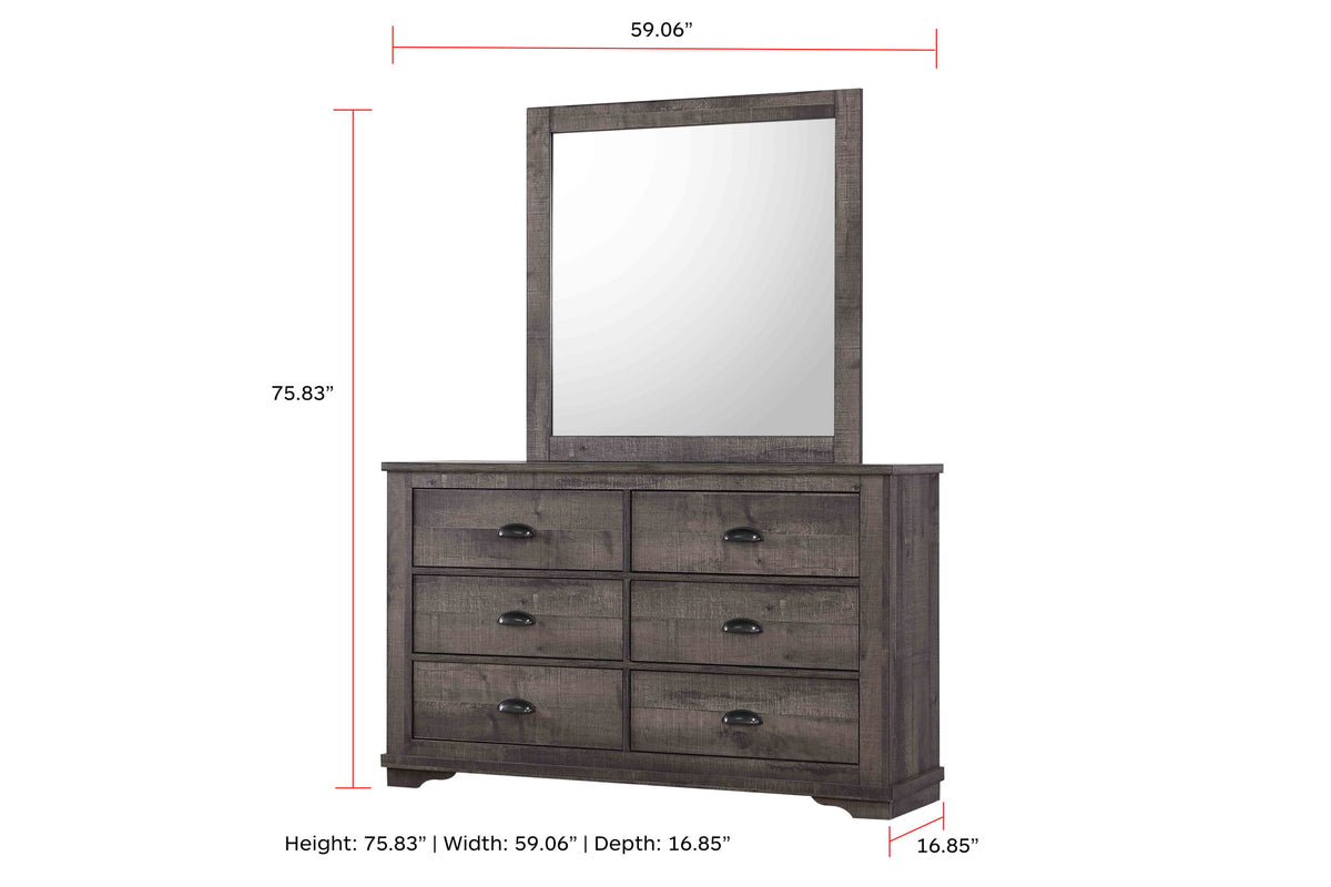 Coralee - California King 4 Piece Bedroom Set - Dark Gray