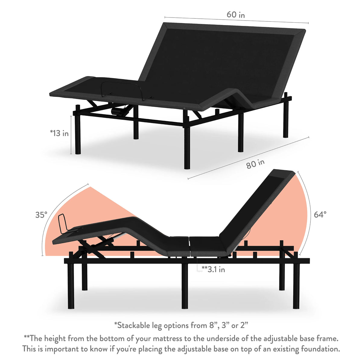 Tranquility II Queen Adjustable Bed Base with Zero Gravity and Programmable Remote