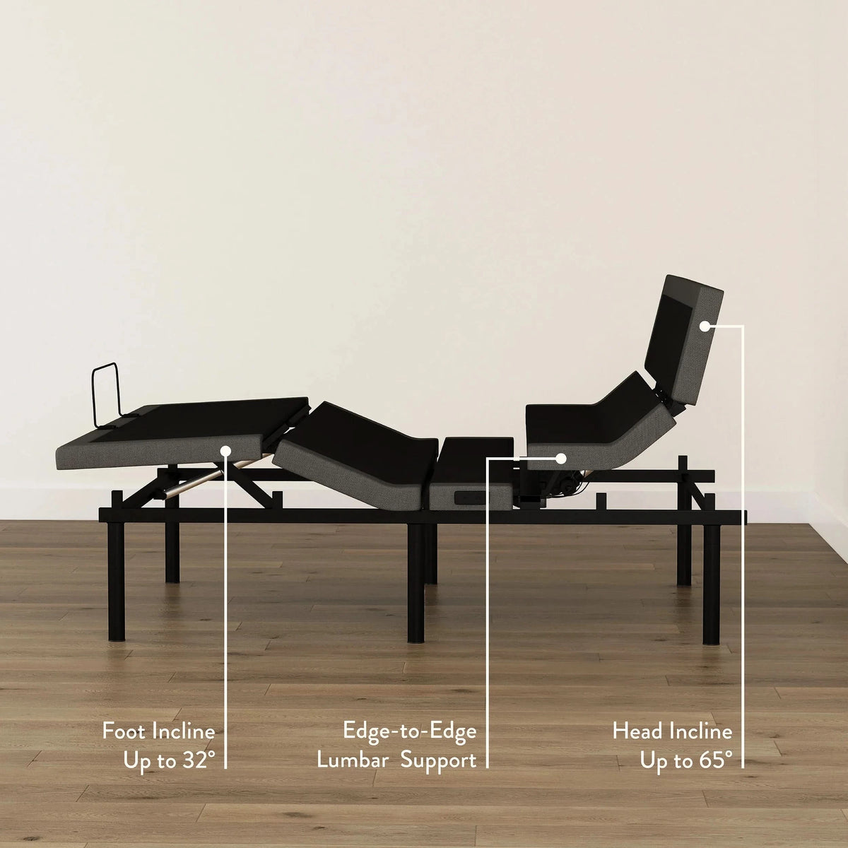 Rize Contemporary IV King Adjustable Base with Head Tilt, Lumbar Support, Massage and Zero Gravity