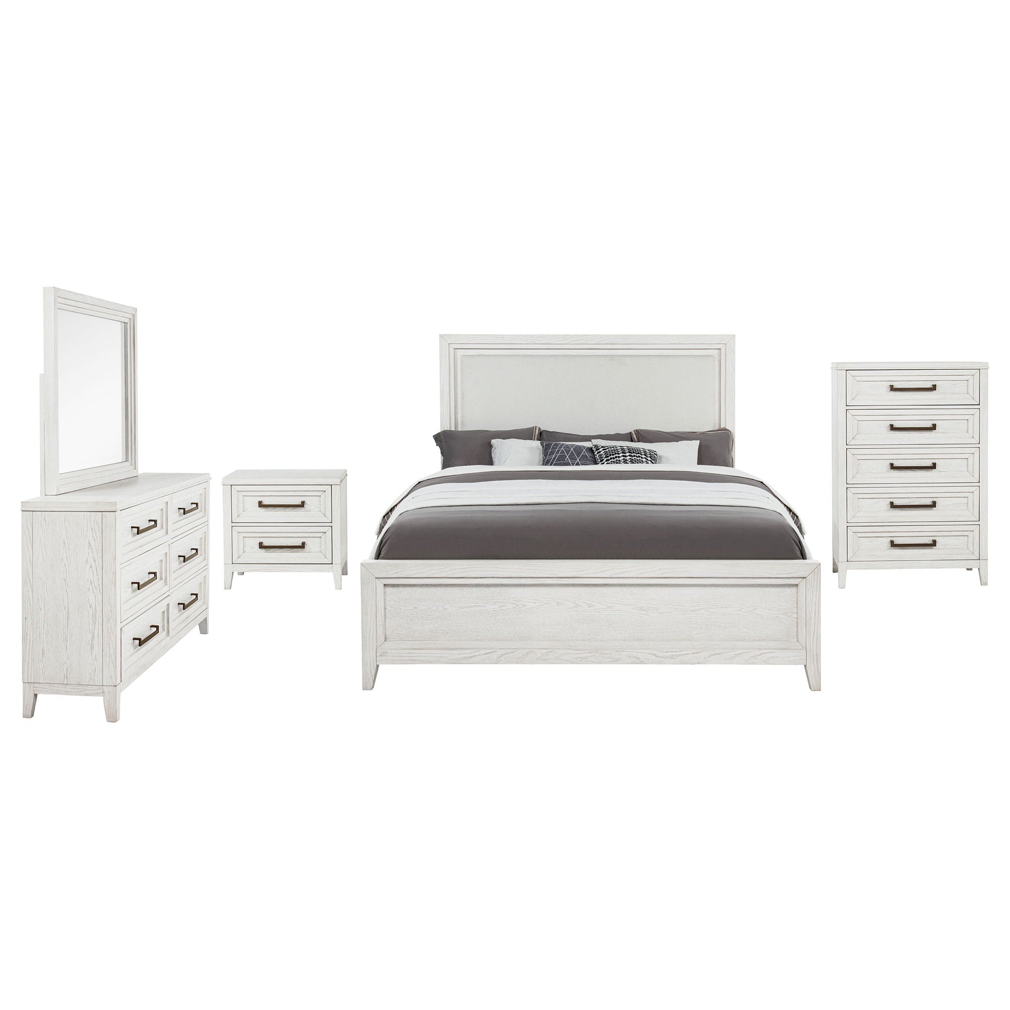 Marielle 5-piece Cal King Bedroom Set Distressed White