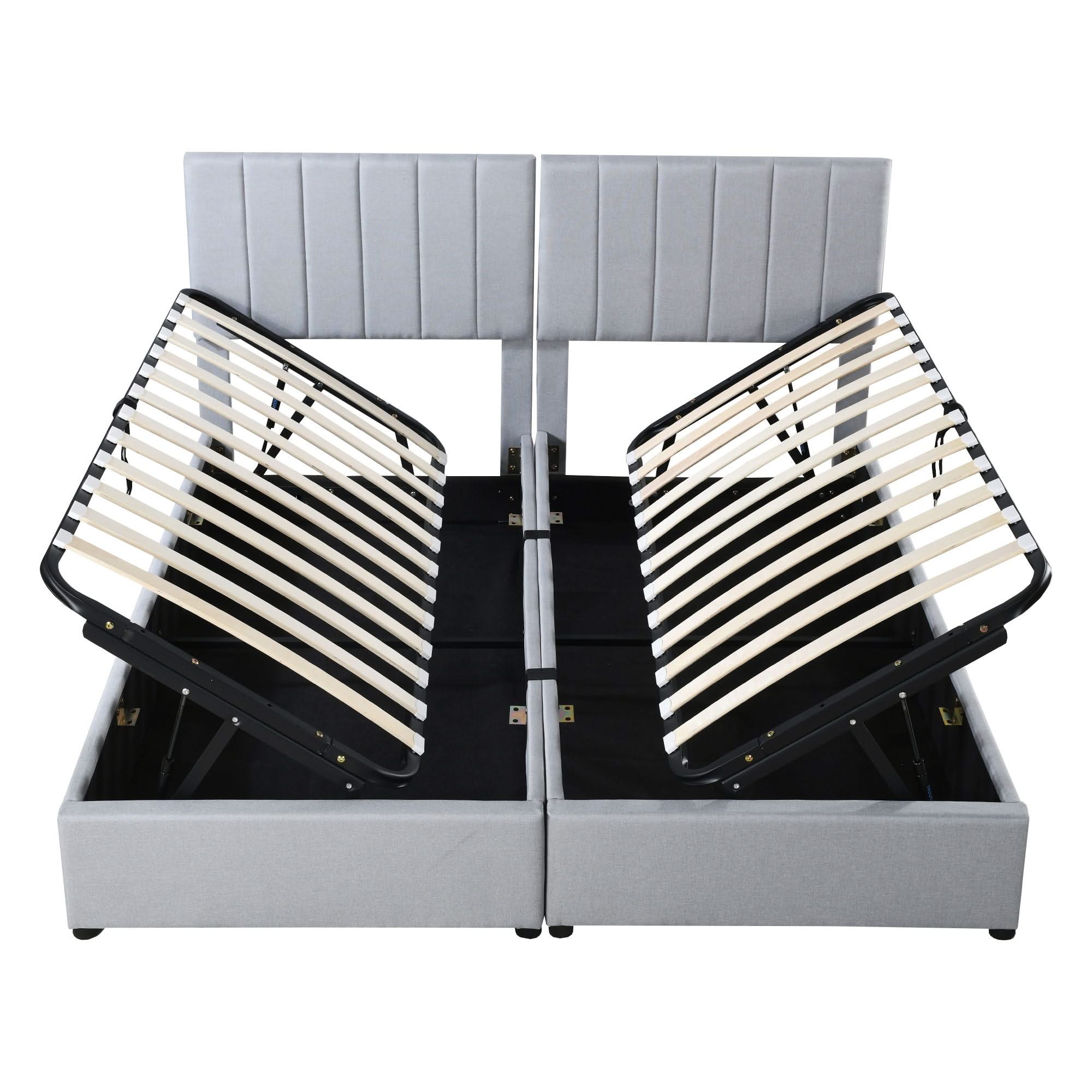 Upholstered Platform Bed With A Hydraulic Storage System