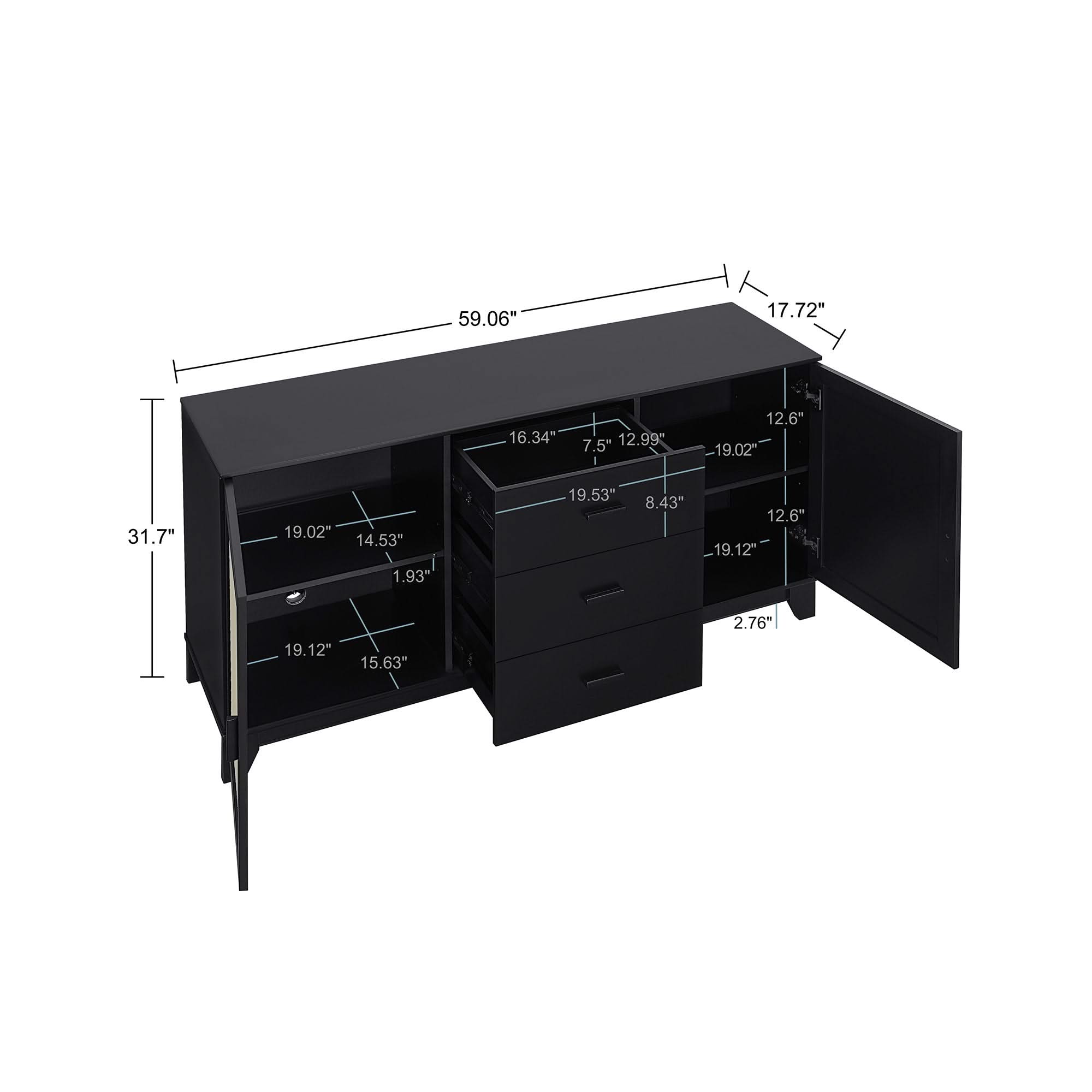 Sheridan - Modern Cane Design Sideboard