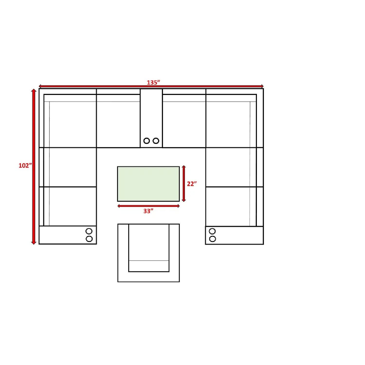 Outdoor Wicker Sectional With Weather Resistant Cushions And Table