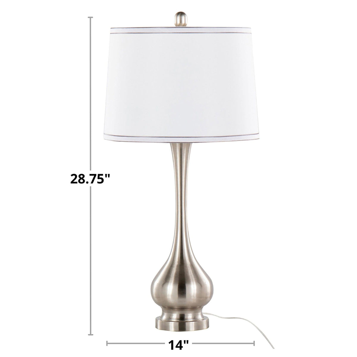 Cairo - Contemporary Table Lamp (Set of 2) - Nickel / White / Silver Trim