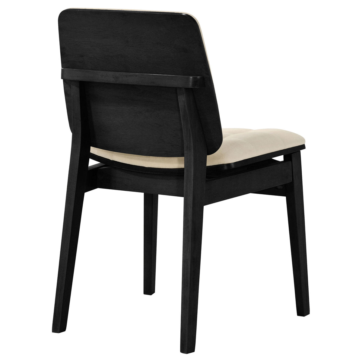 Redbridge Velvet Upholstered Side Chair Cream and Black (Set of 2)