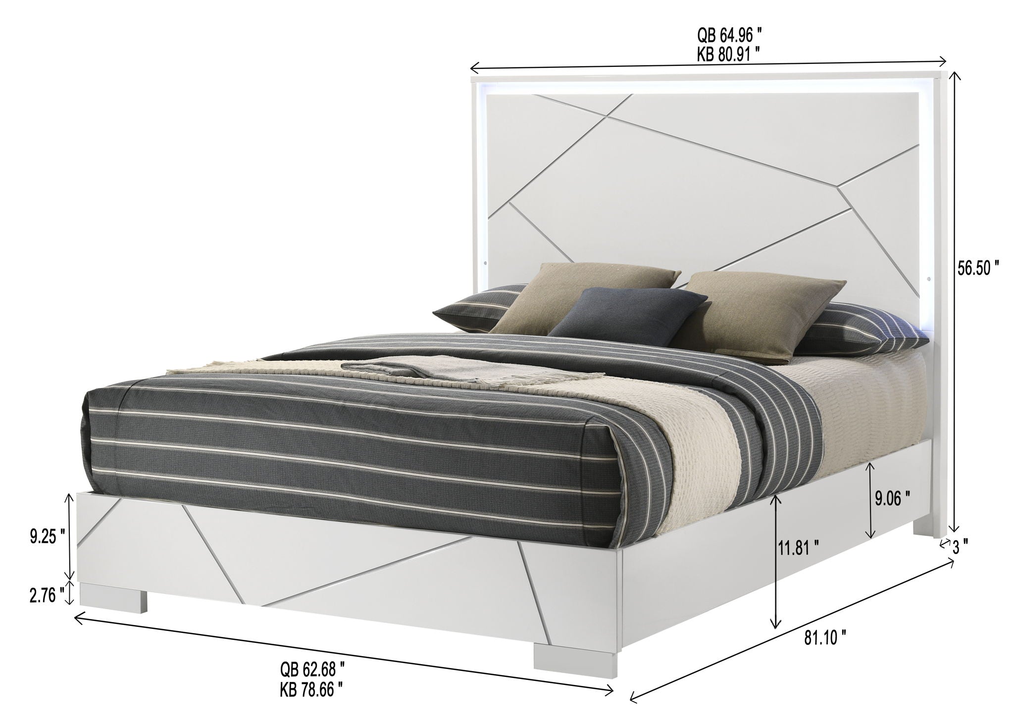 Ayla - King 4 Piece Bedroom Set - White