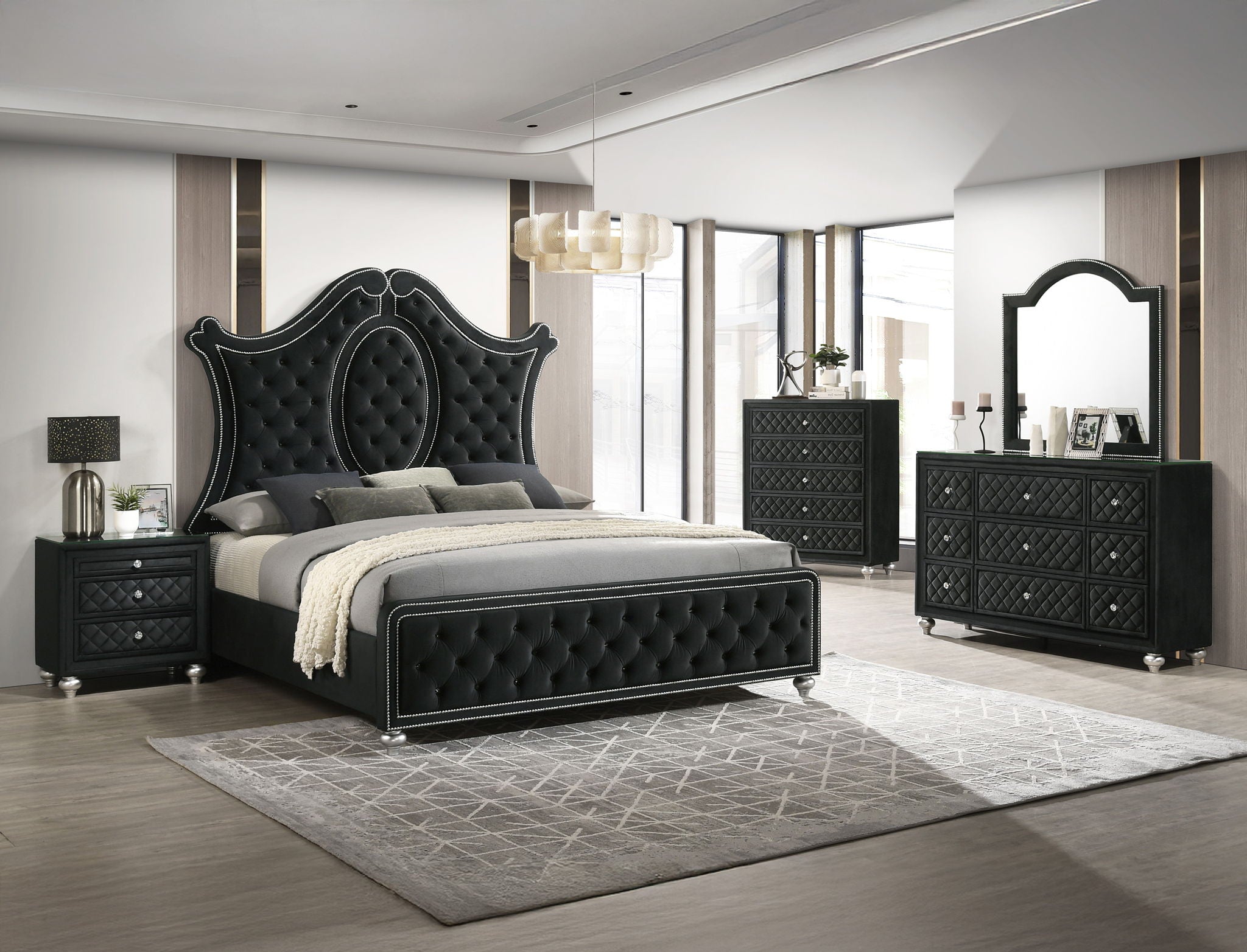 Cameo - Dresser & Mirror - Black