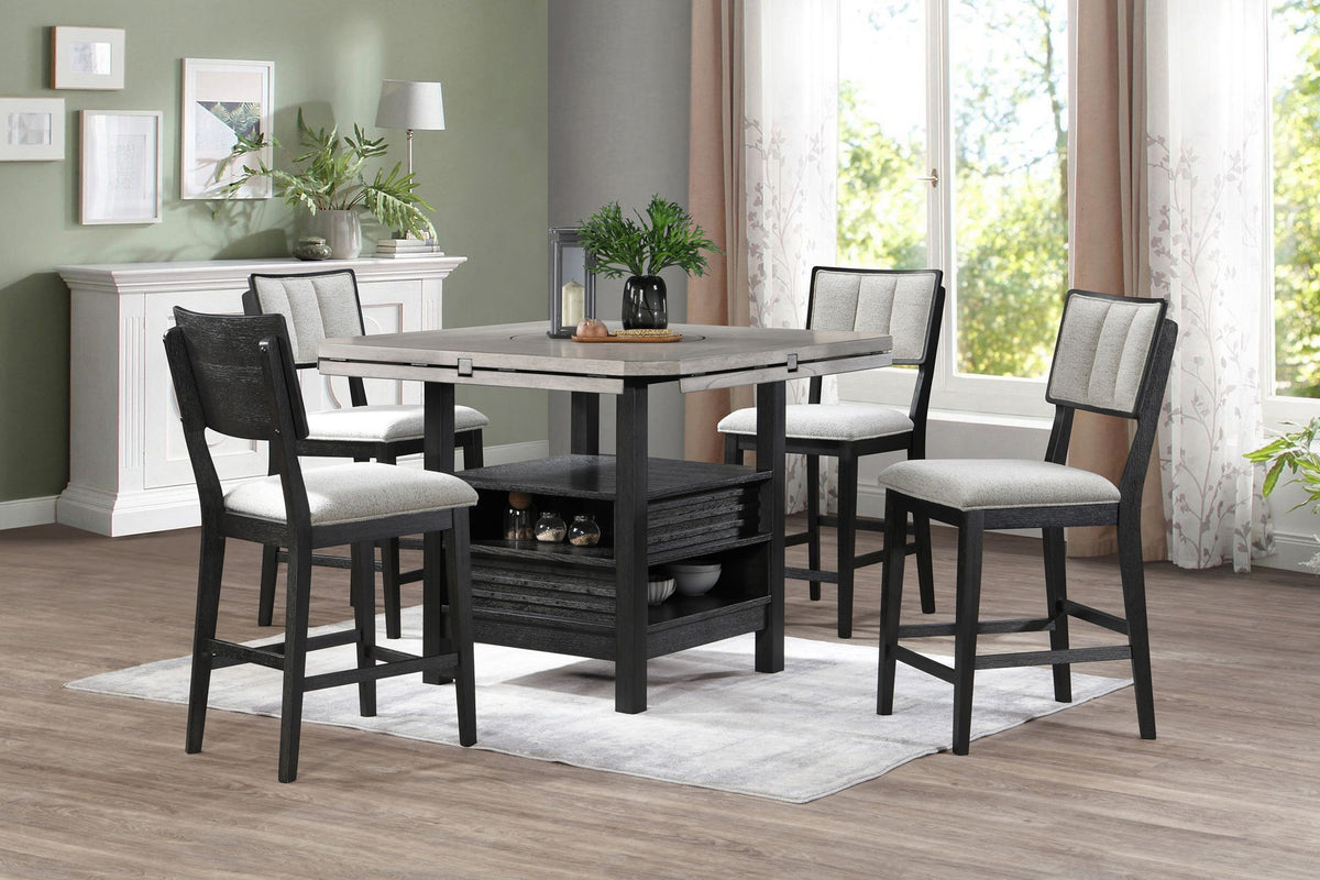 Cline - Counter Height Chair (Set of 2) - Charcoal / Gray