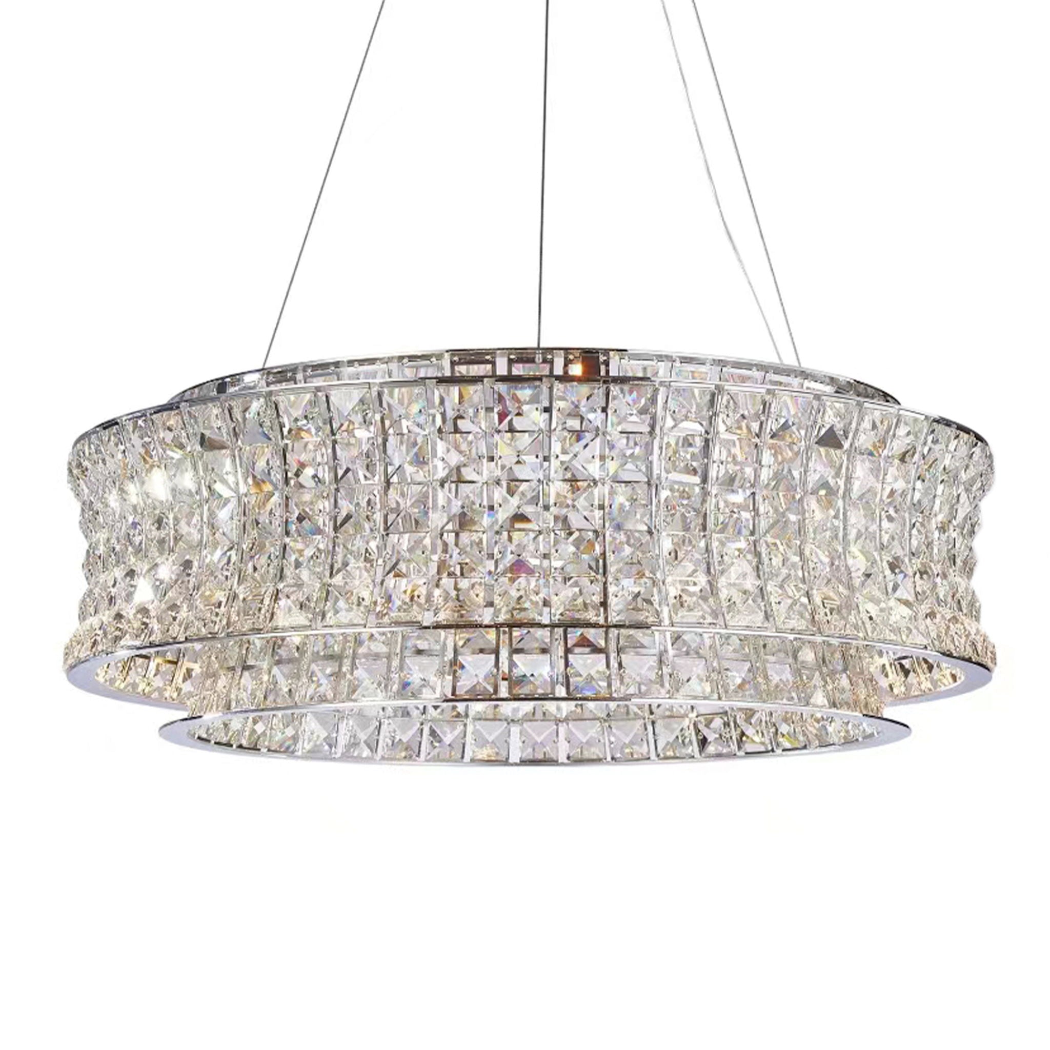 Michael Amini Lighting - Galaxy 24" Round LED Crystal Chandelier - Chrome