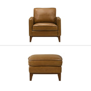 Caspar - Chair & Ottoman - Caramel