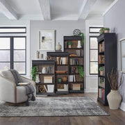 Meritage - 4 Piece Stepped Bookcase Wall Set - Aged Charcoal