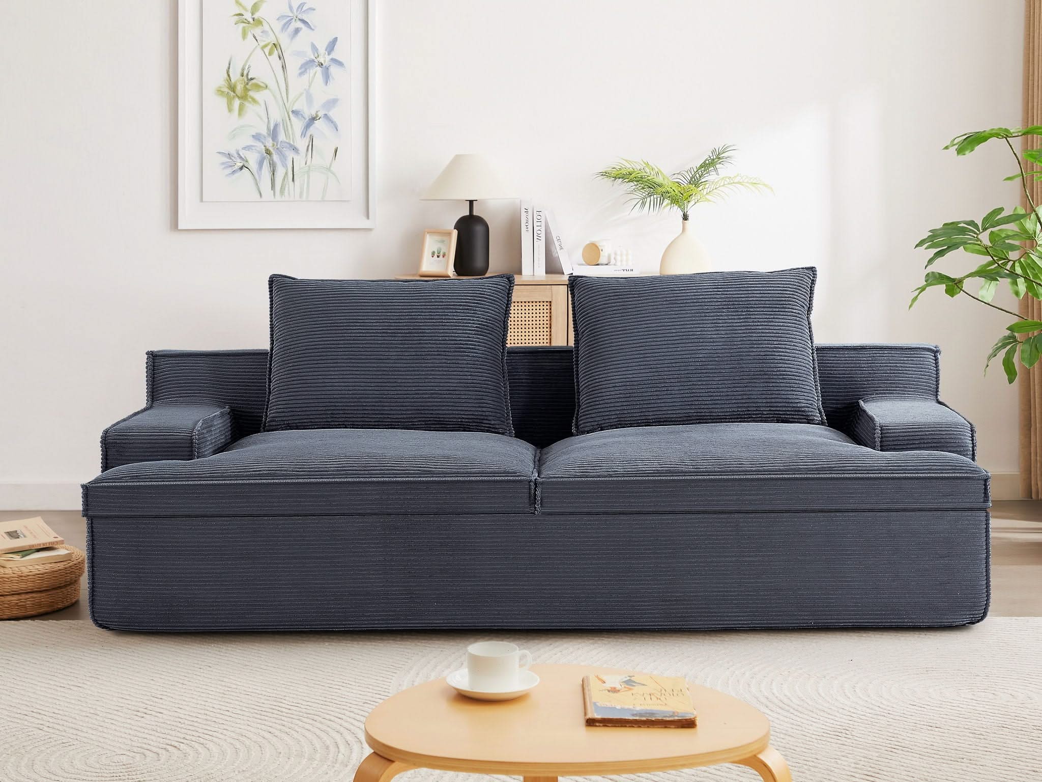 Nimbus - Oversized Full Foam 4 Seater Couch For Living Room Upholstered In Soft, Wide Armrests