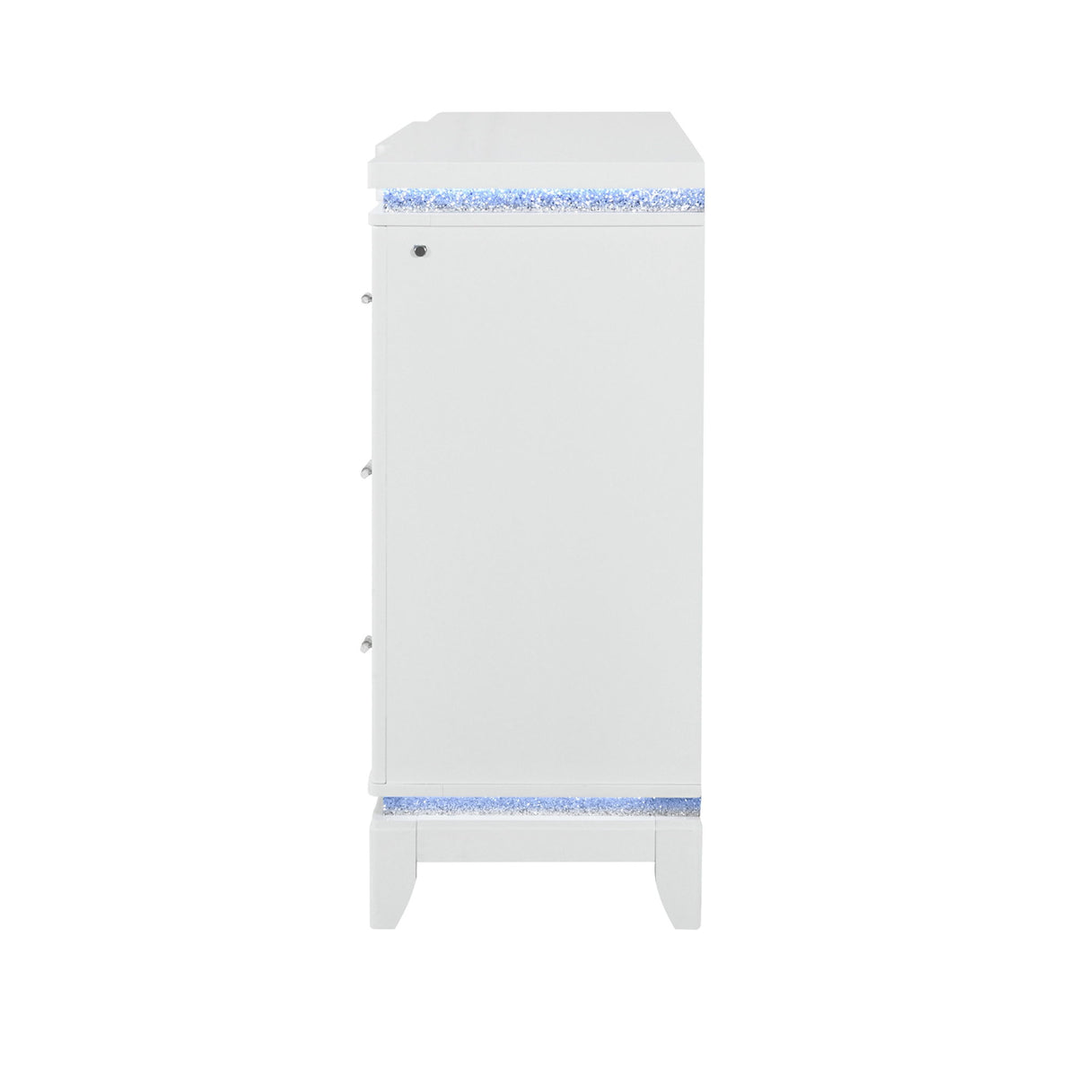 Adalid - Dresser With LED Light And Glittered Drawer Fronts - White