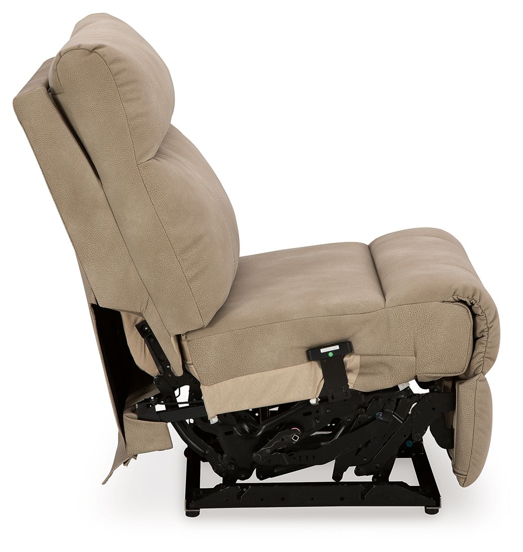 Next-Gen Durapella - Power Armless Recliner With Adj Headrest - Sand