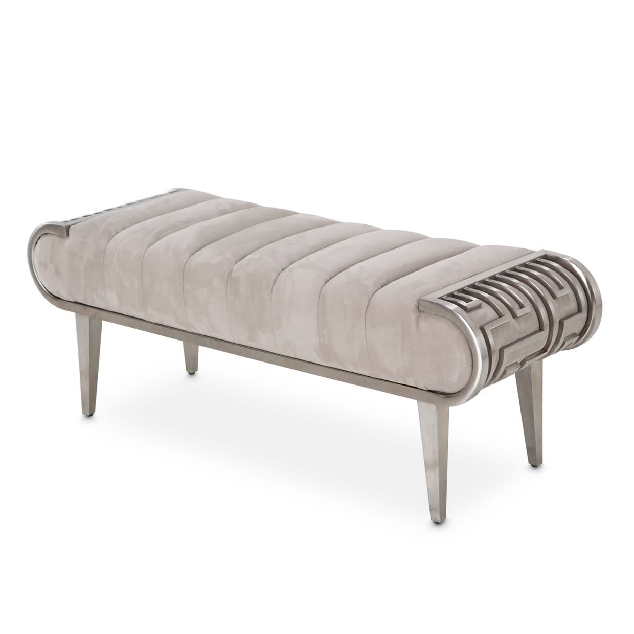 Roxbury Park - Tufted Bench - Stainless Steel
