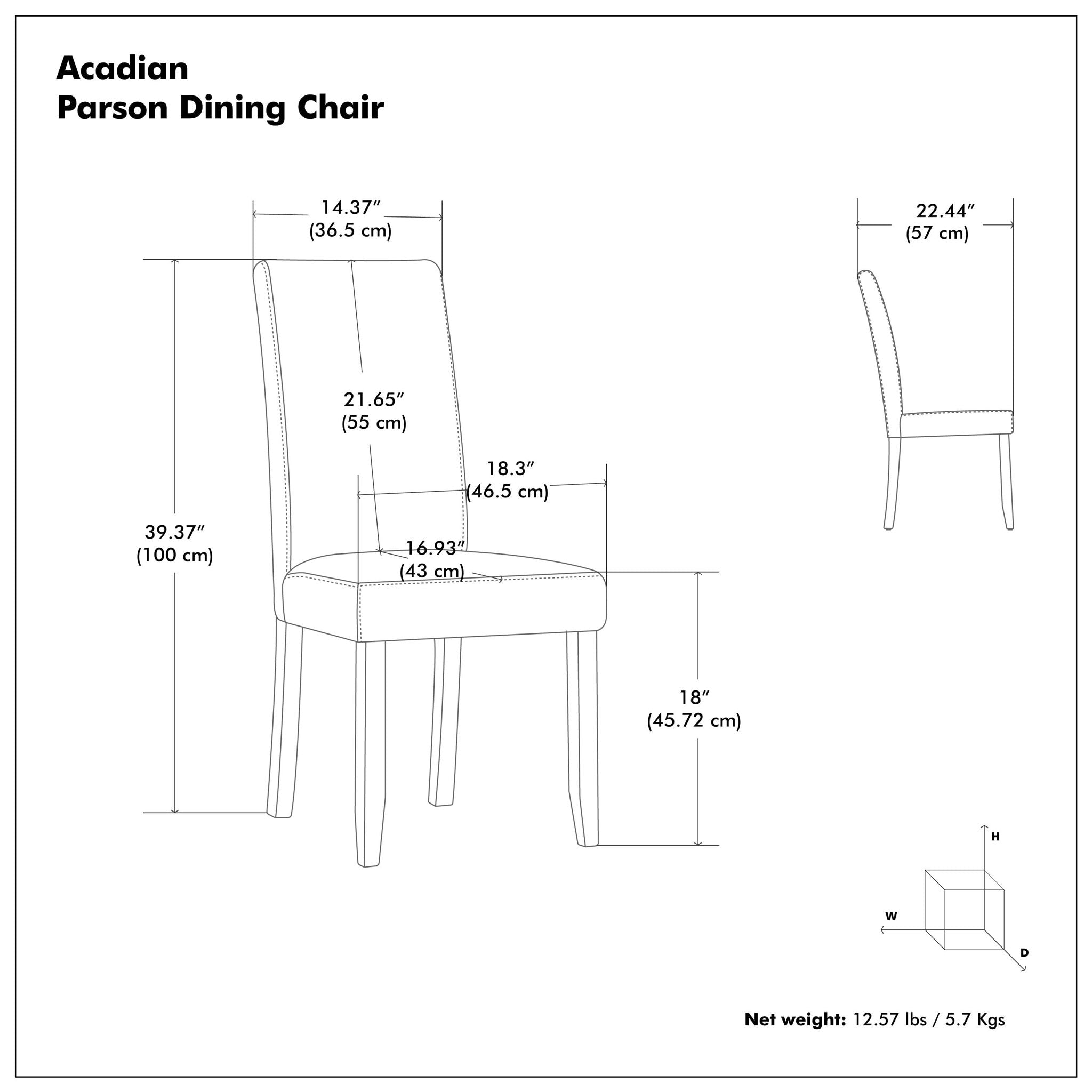Acadian - Parson Dining Chair (Set of 2) - Tanners Brown