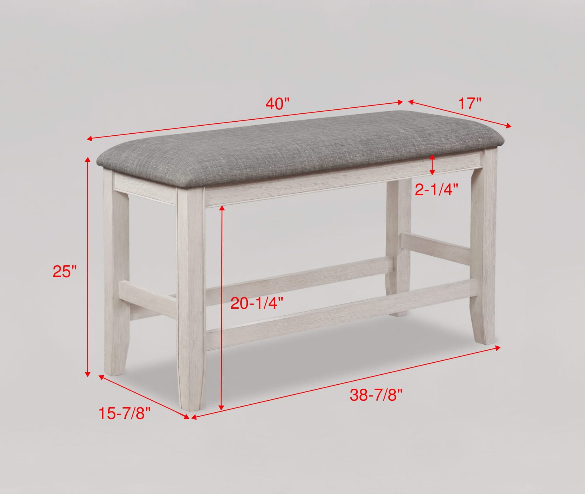 Fulton - Counter Height Bench - Chalk White