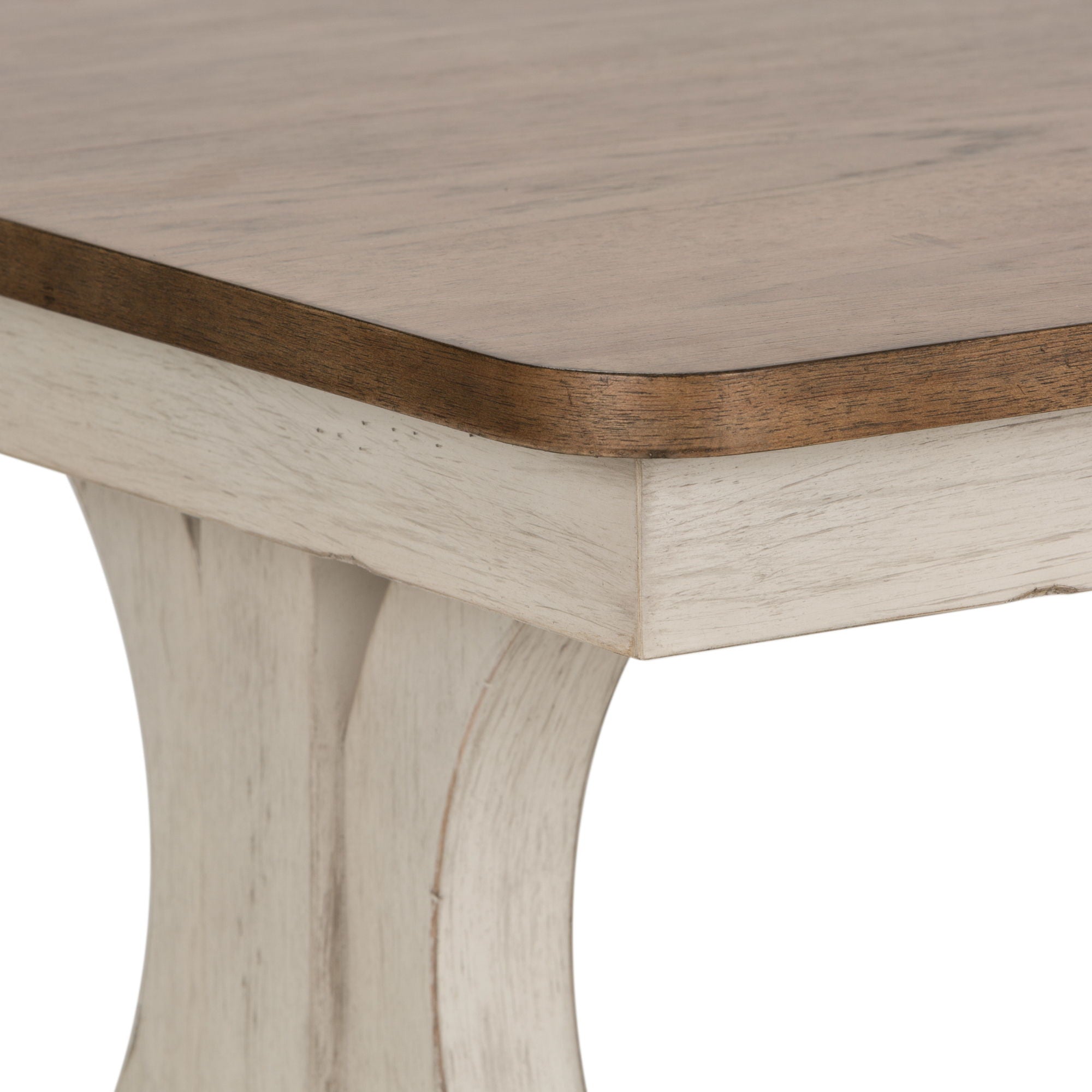 Farmhouse Reimagined - Rectangular Cocktail Table - Antique White / Chestnut Tops