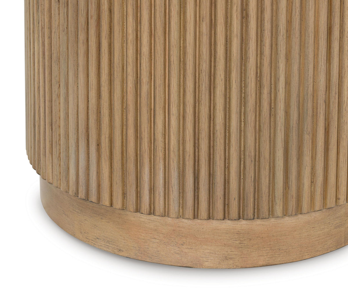 Camdill - Round Cocktail Table - Light Brown / White