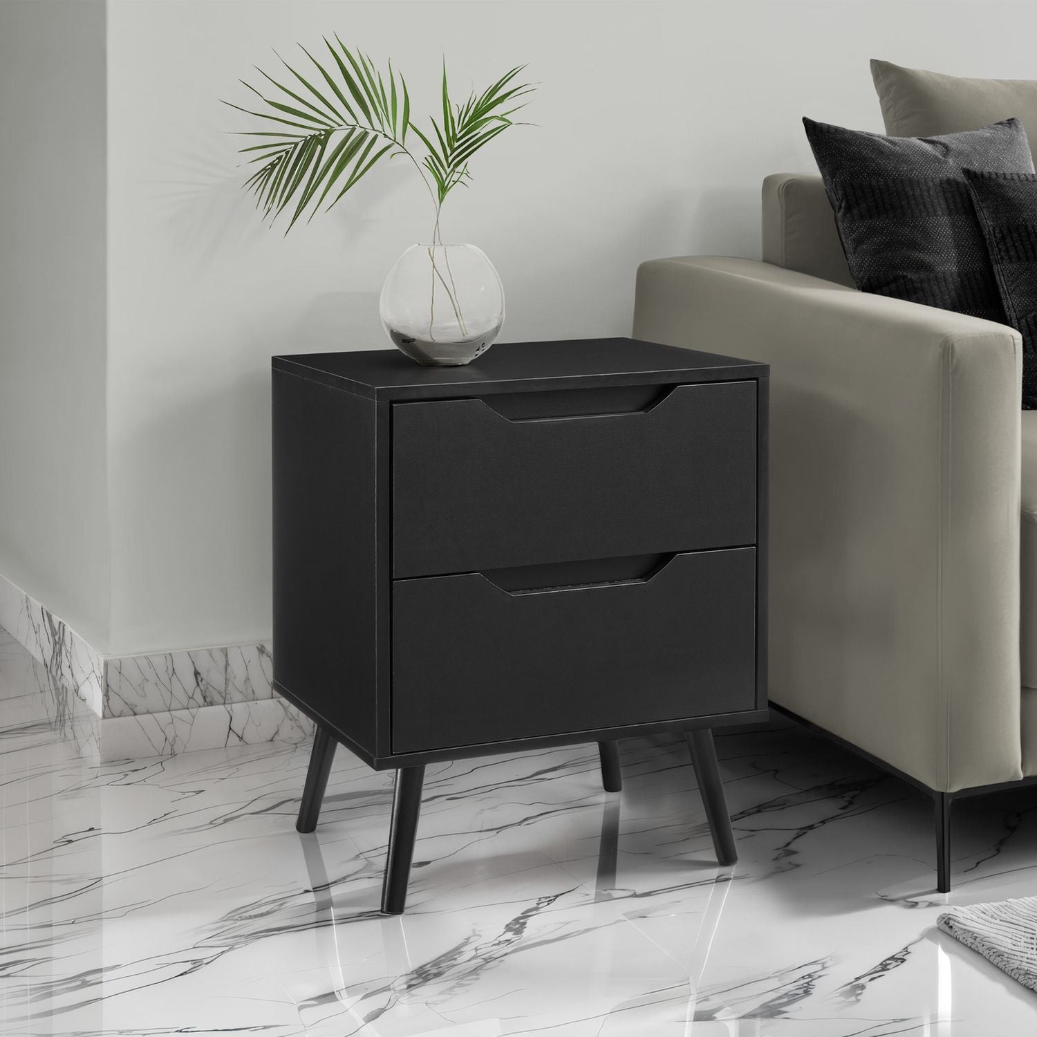 Modern Accent Table With Storage Drawers