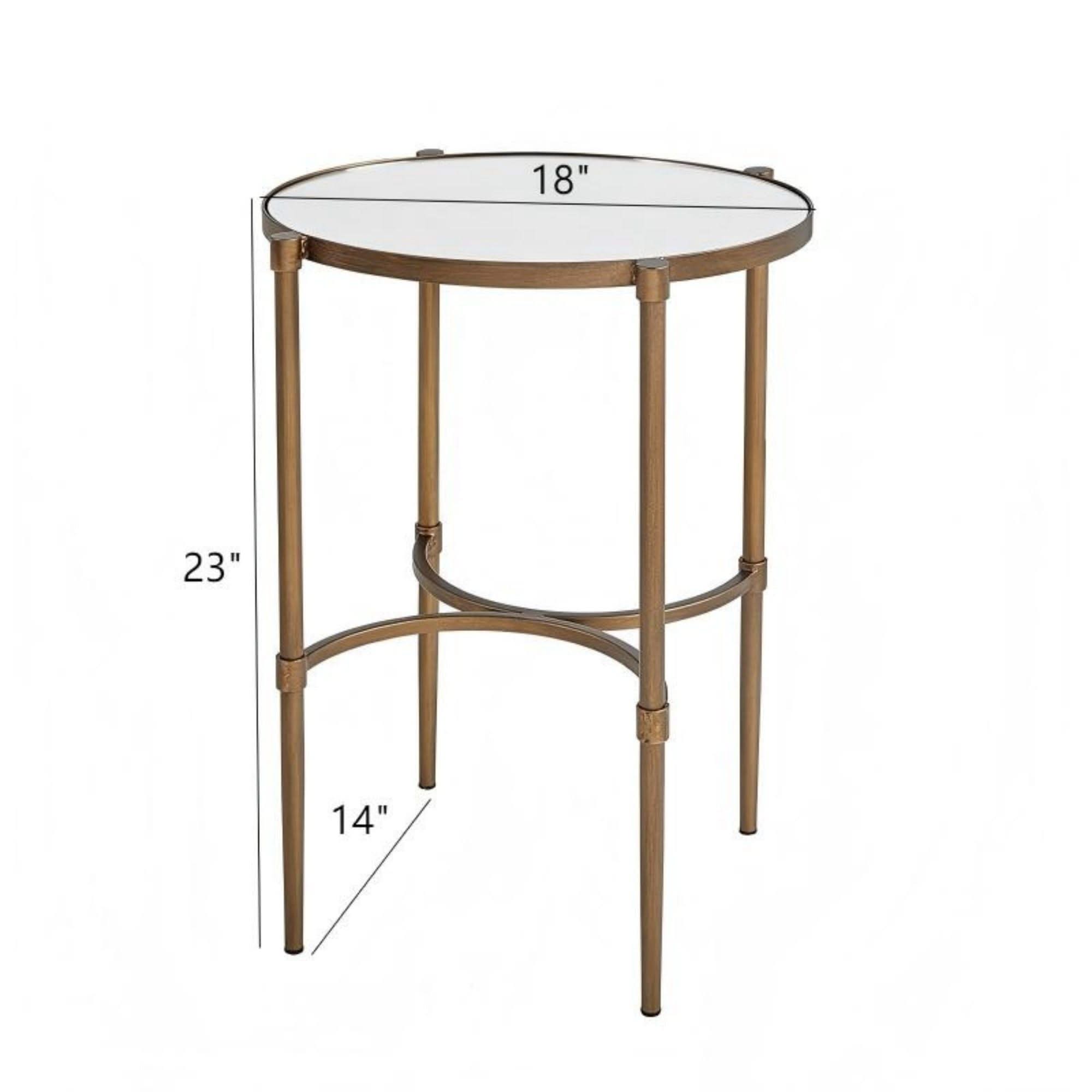 Bedford - Oval Mirror Accent Table - Antique Bronze