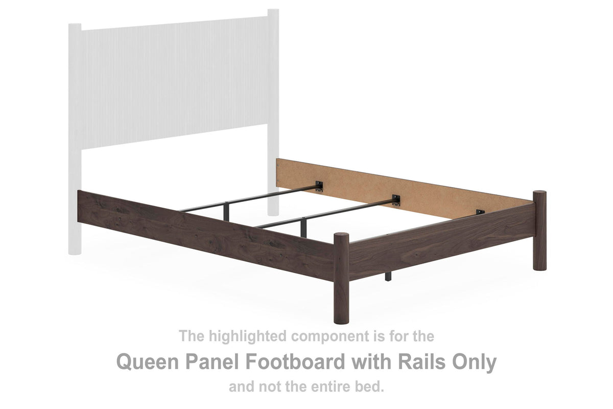 Pamytta - Queen Panel Footboard With Rails - Brown