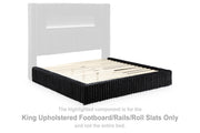 Tayleena - King Upholstered Footboard / Rails / Roll Slats - Black