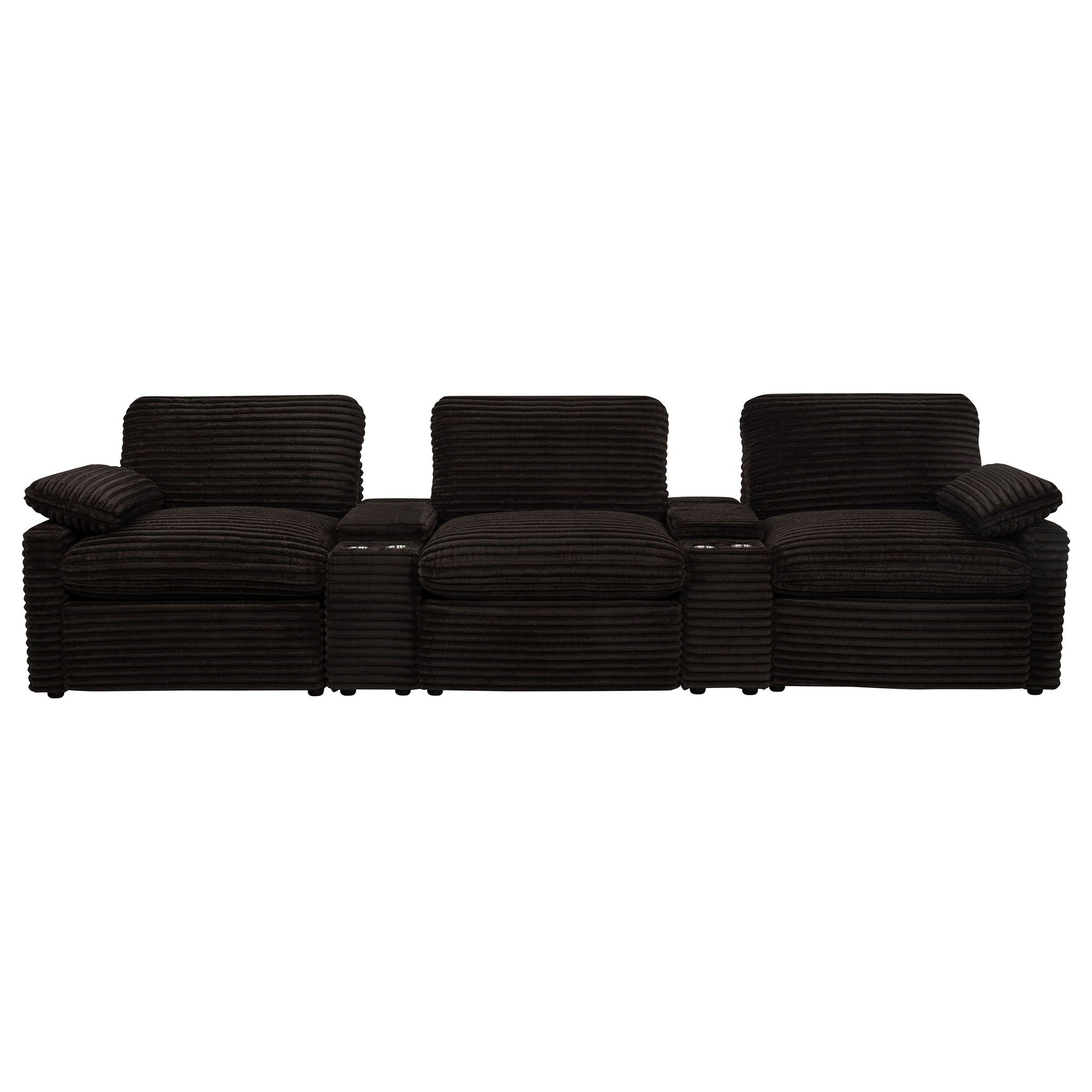 Collins 5-Piece Power Reclining Home Theater Seating Chocolate Brown