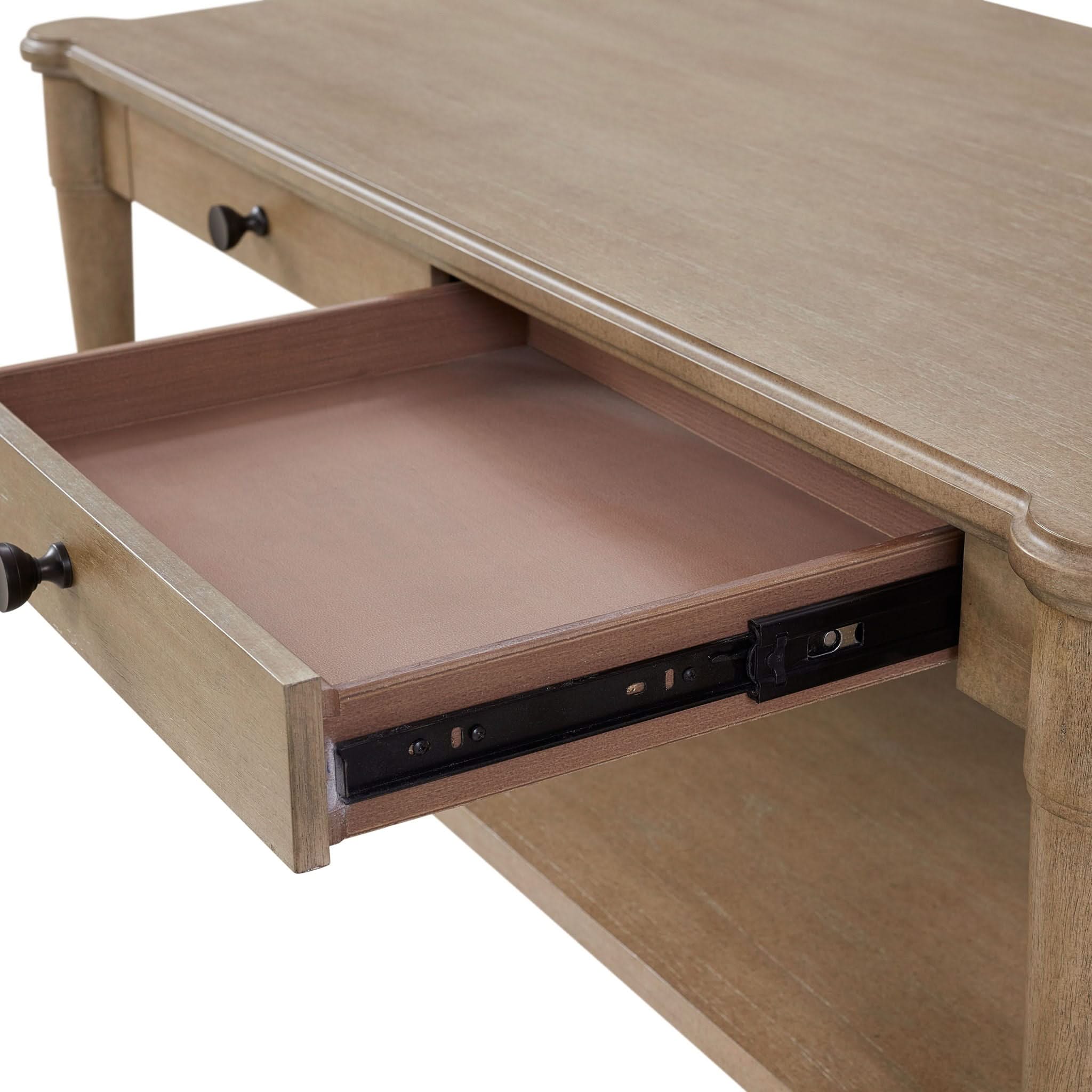 Cocktail Table With Two Storage Drawers And Casters