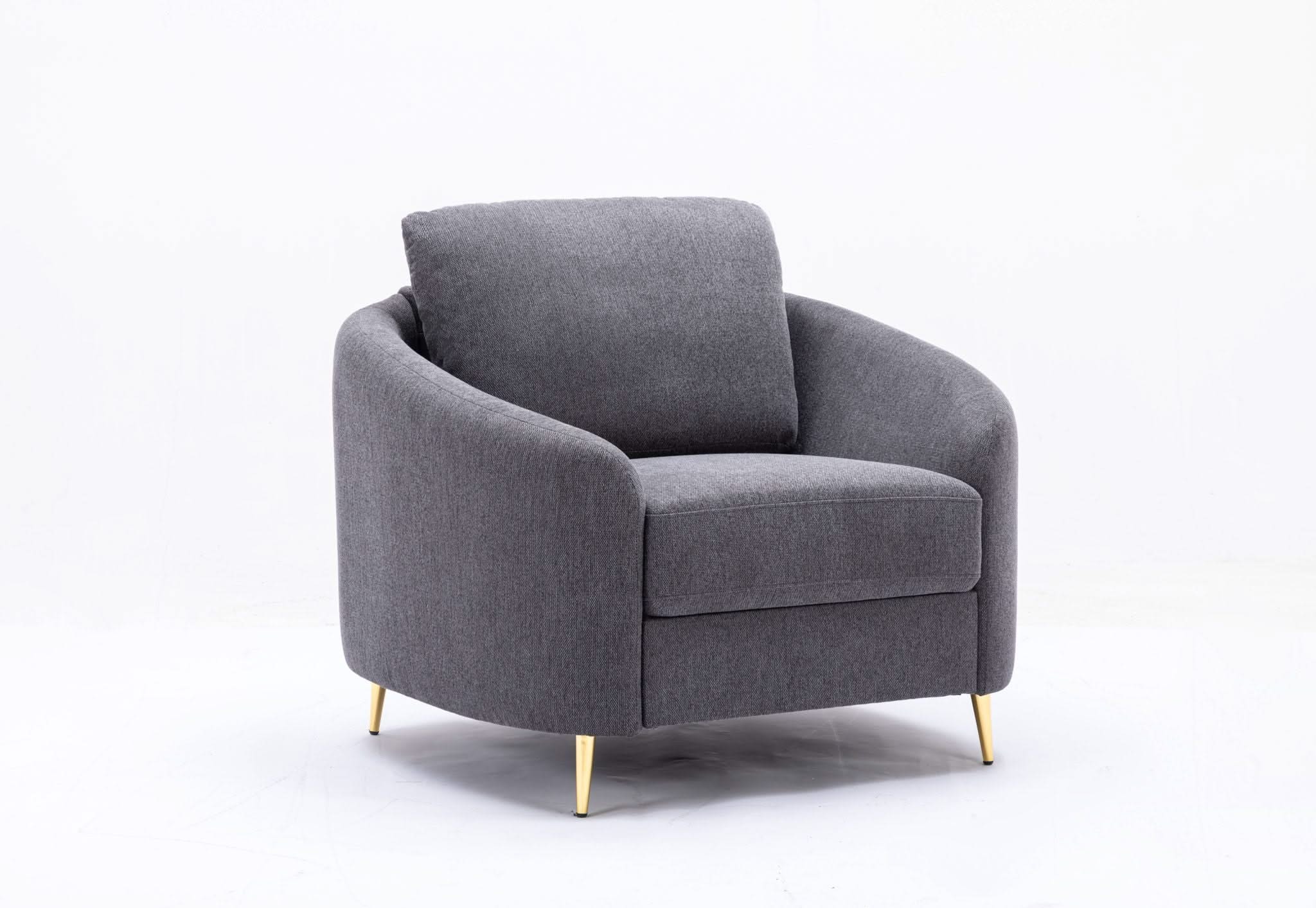 Yuina - Linen Chair - Gray