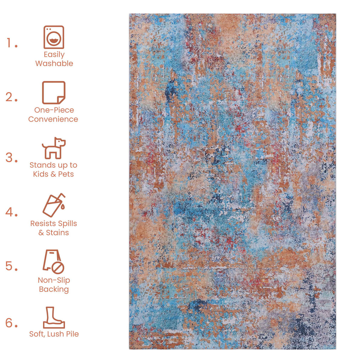 Maval - Machine Washable Area Rug