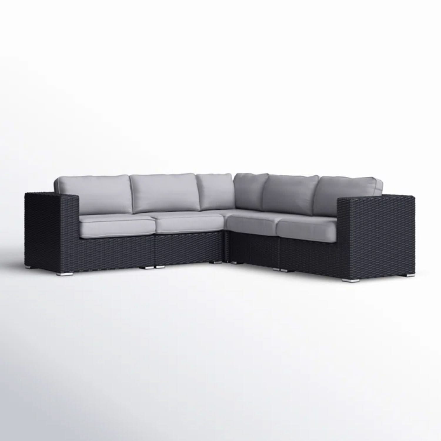 Luxurious Wicker Patio Sectional With Weather Resistant Sunbrella Cushions