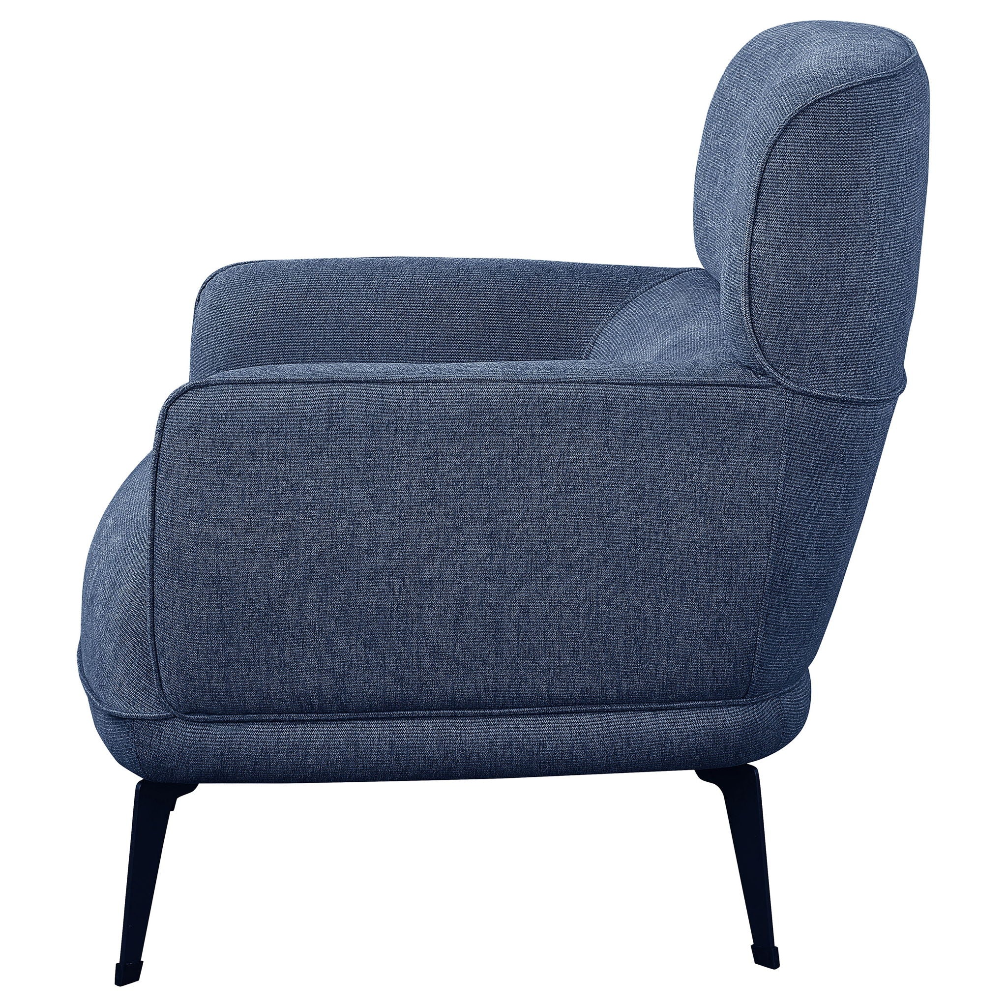 Andrea Upholstered Crescent Arm Accent Chair Blue