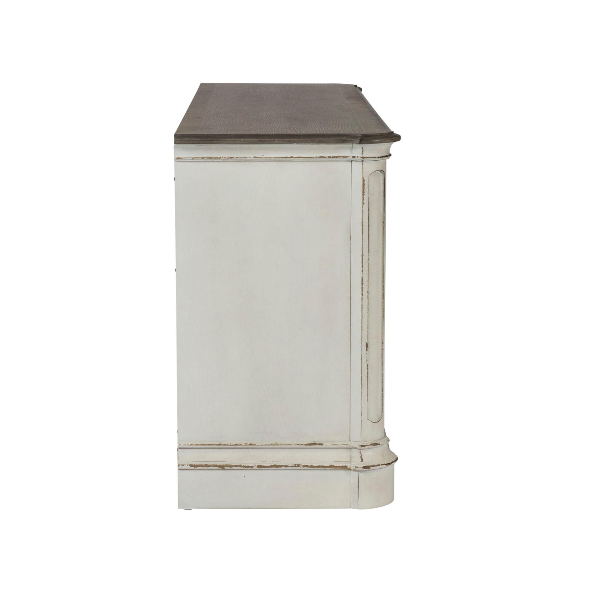 Magnolia Manor - Entertainment TV Stand (Glass Doors) - Antique White