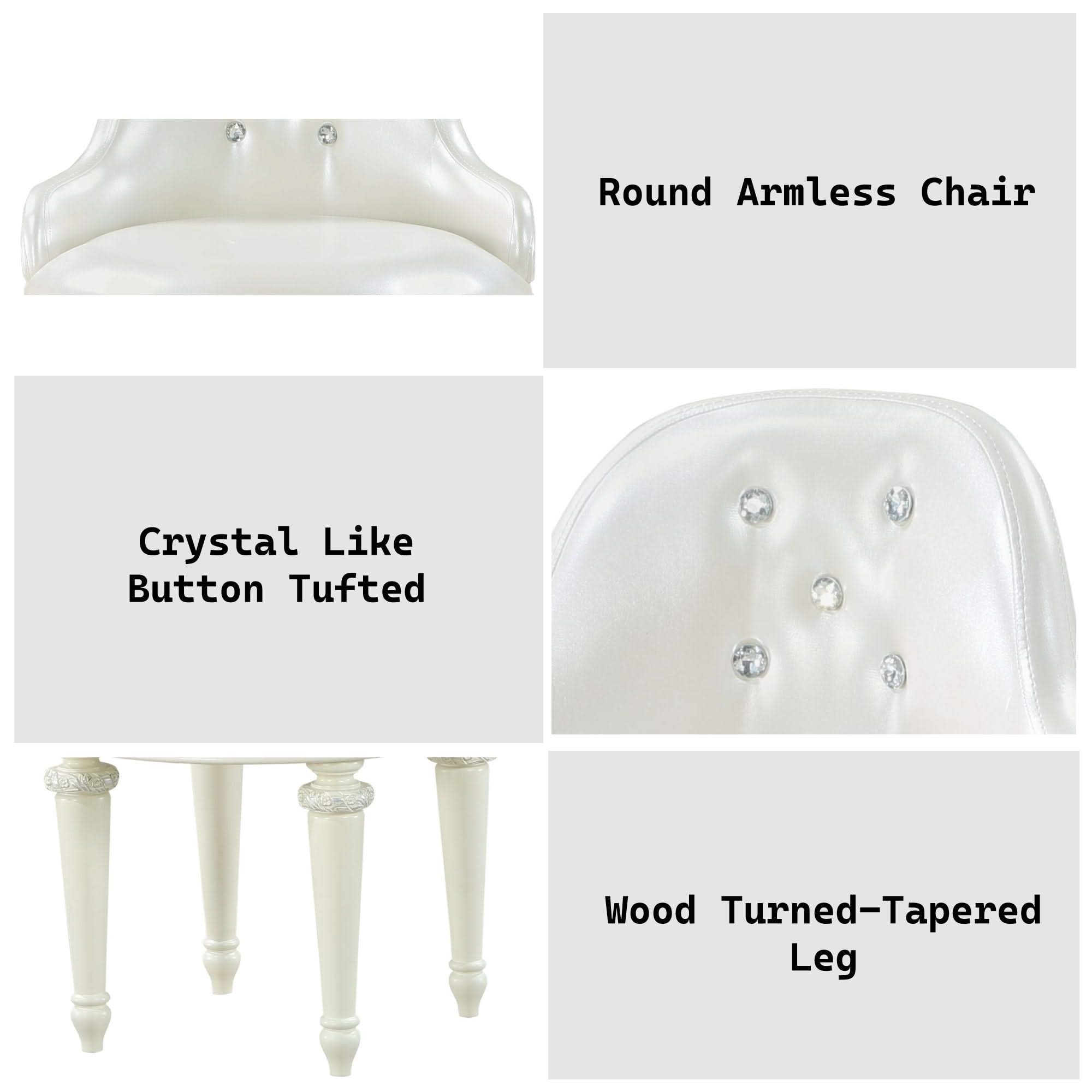 Dorothy - Vanity Chair With Swivel Chair Only - Ivory