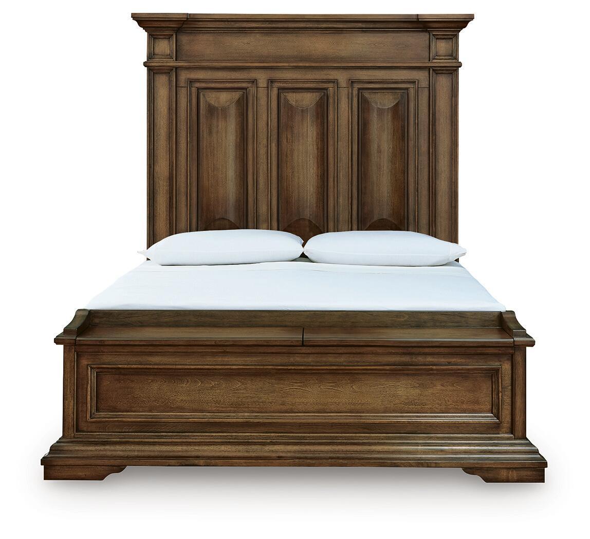 Frantanna - 3 Pc. - Queen Panel Storage Bed, Dresser And Mirror - Brown - Exclusive Furniture